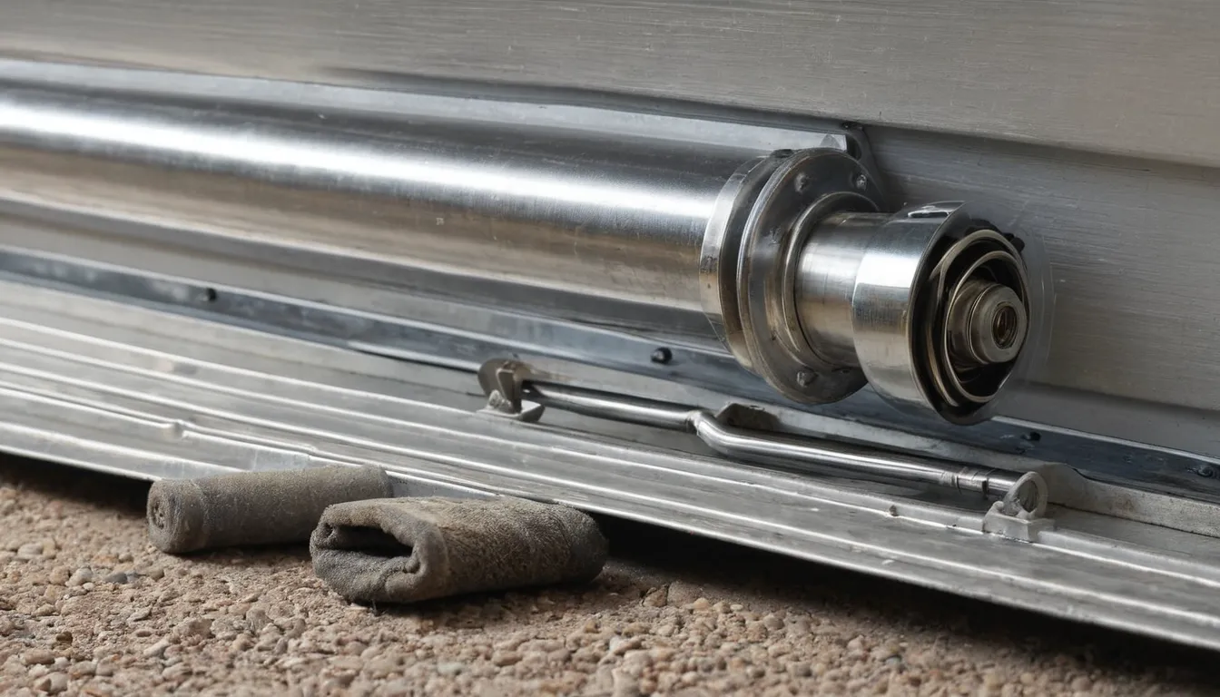 Garage door tracks and springs photographed for an estimate